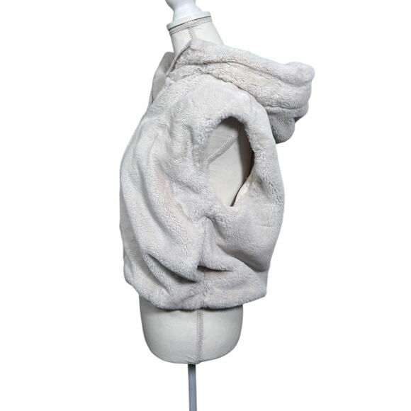 Zara Women's Cream Plush Faux Fur Hooded Vest with Zipper - Size XS - Picture 6 of 8